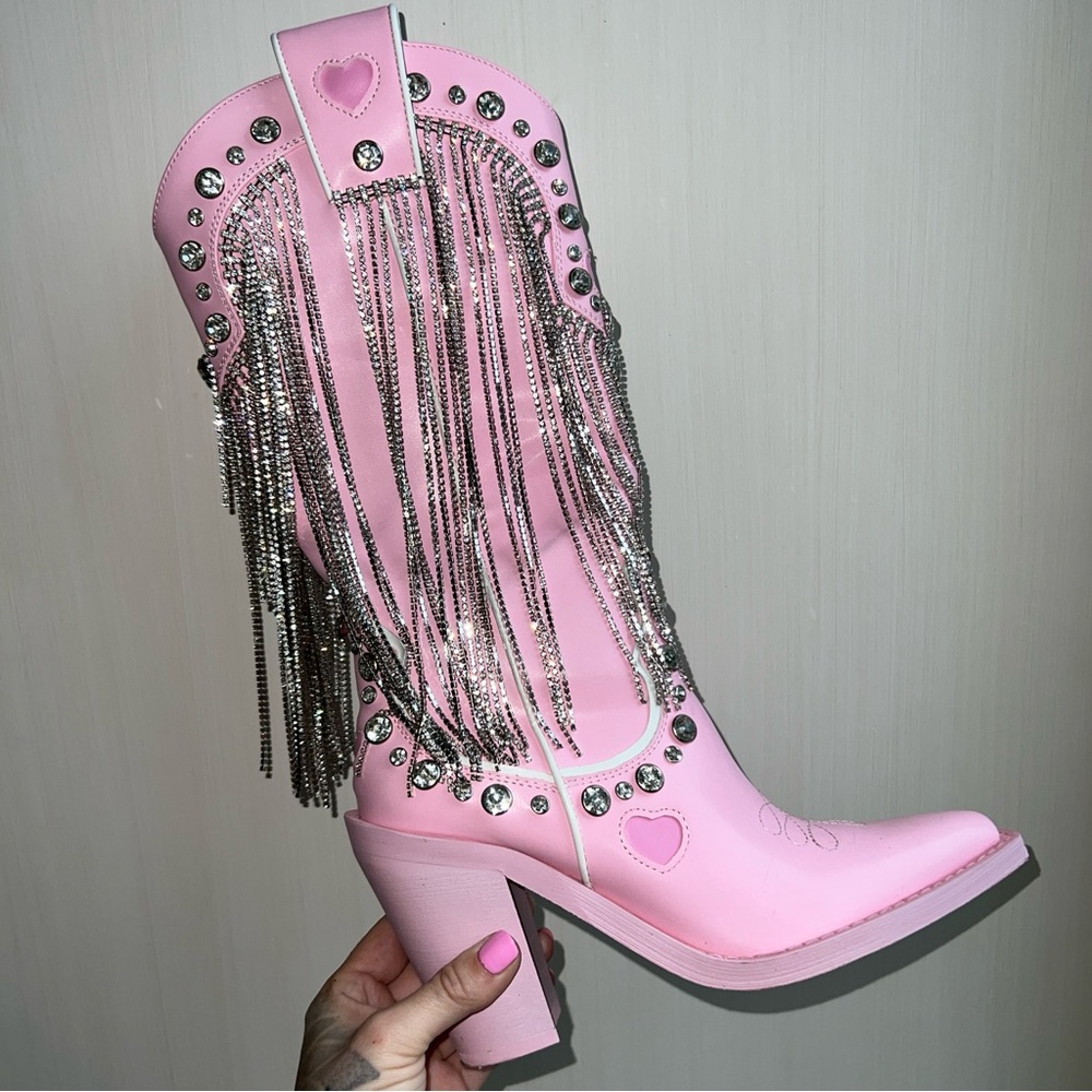 Sugar Thrills Present Perfect Cowboy Boots - Light Pink size 7